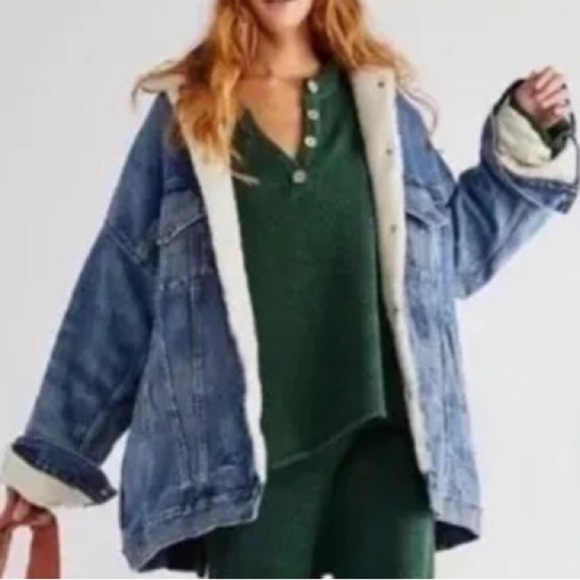 Free People FP Beach Hailee Sweater in Green Women’s size Large - Picture 2 of 7